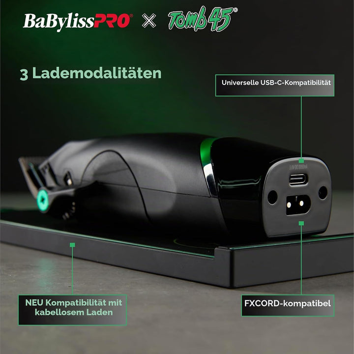 BaBylissPRO x Tomb45 Haarschneidemaschine für Herren, kabellos aufladbar Schermaschine, Schermaschin