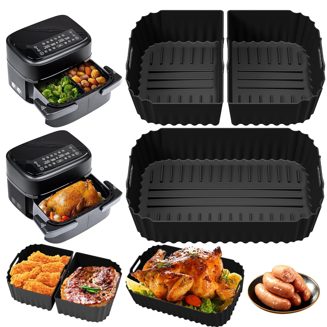 Heissluftfritteuse Zubehör für Philips Airfryer Dual Flexbasket 1000 Series 7,1L, 3Pcs Airfryer Sili