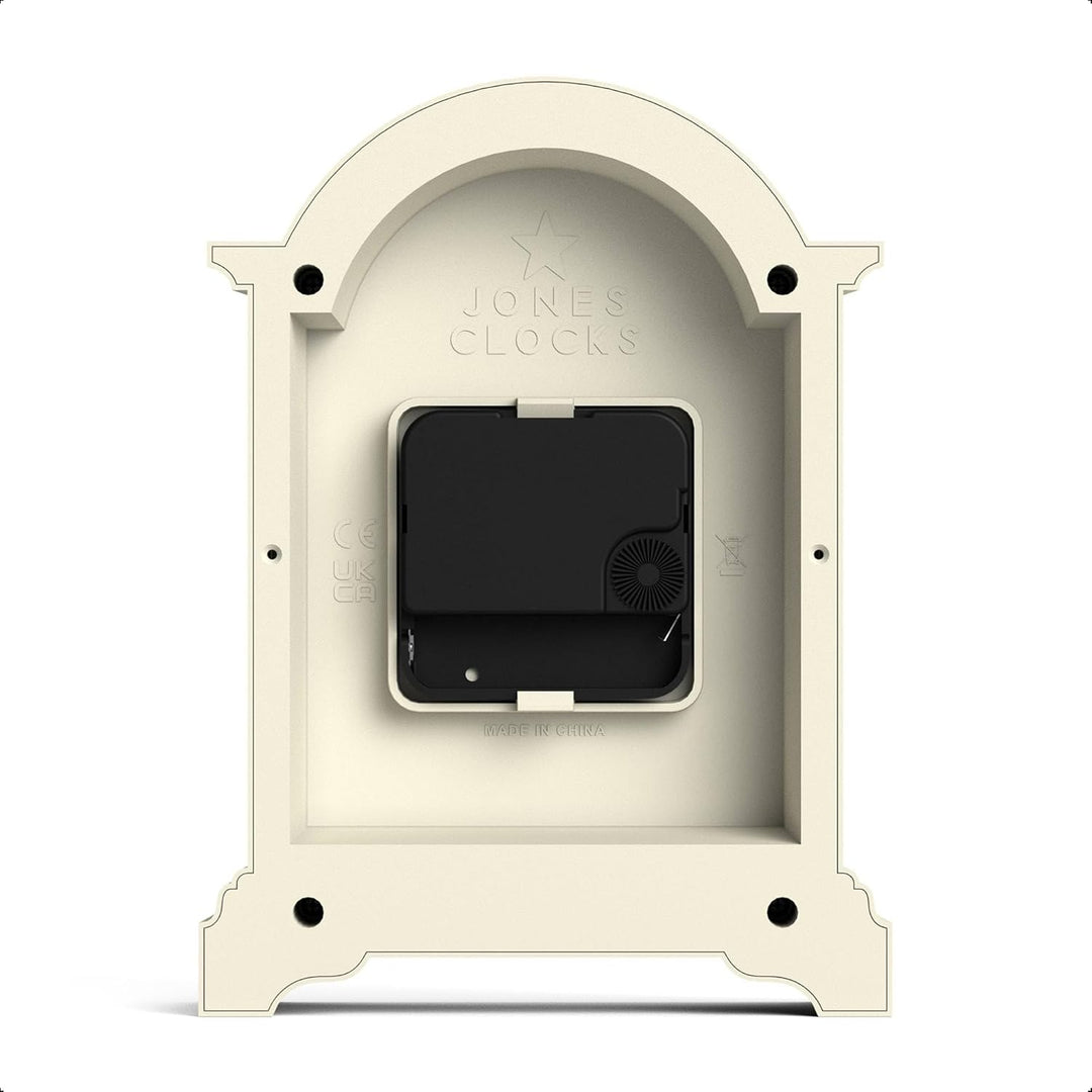 JONES CLOCKS® Bistro kaminuhr | Klassisches Design Einer Arch top Carriage Uhr | Blasscreme | Zeitge