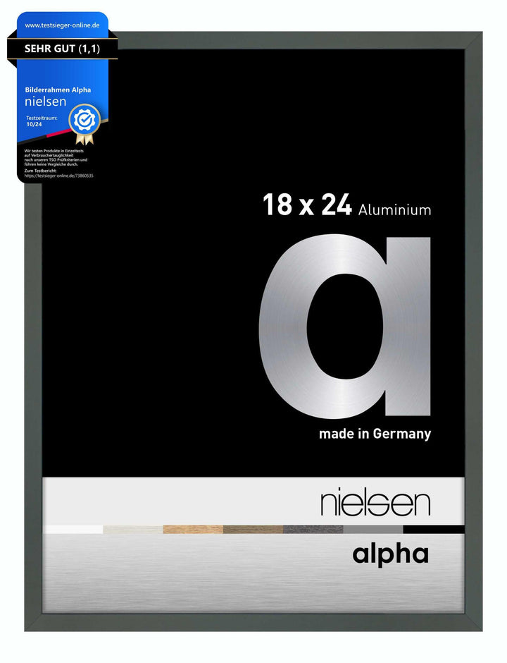 nielsen Aluminium Bilderrahmen Alpha, 18x24 cm, Platin Platin 18 x 24 cm, Platin 18 x 24 cm
