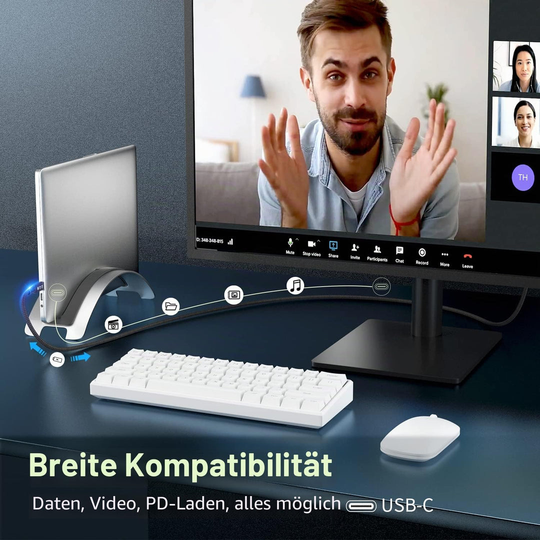 Angusplay USB C Thunderbolt 4 Kabel 40Gbps, USB4 Geflochtene Kabel, 8K 60Hz Video, 100W TB4 Kabel Ko