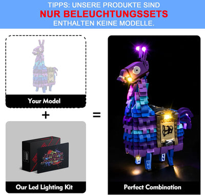 LocoLee Licht Set Kompatibel mit Lego Vorratslama Fortnite, Nur Lichter Set - Kein Modell, Licht Bel