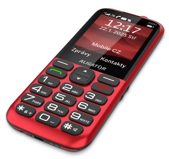 ALIGATOR AZA930R Senioren-Grosstasten 4G/LTE Handy mit SOS-Knopf und SOS Locator. Anwendung „Rettung