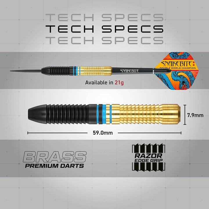 RED DRAGON Peter Wright 'Snakebite' v Gerwyn Price 'Iceman' DWC Steel Tip Dartset aus Messing mit Fl