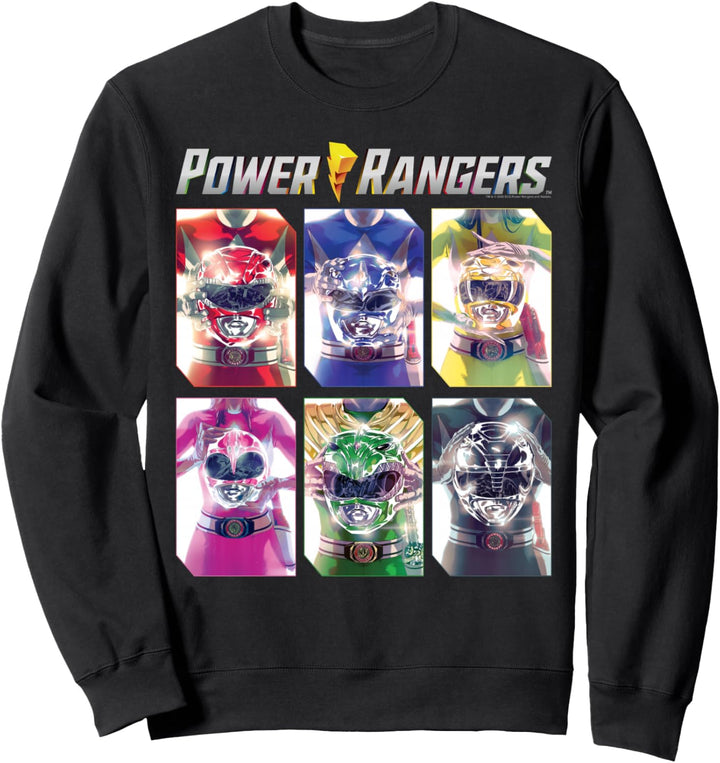 Power Rangers Graphic Color Character Helmet Panels Sweatshirt