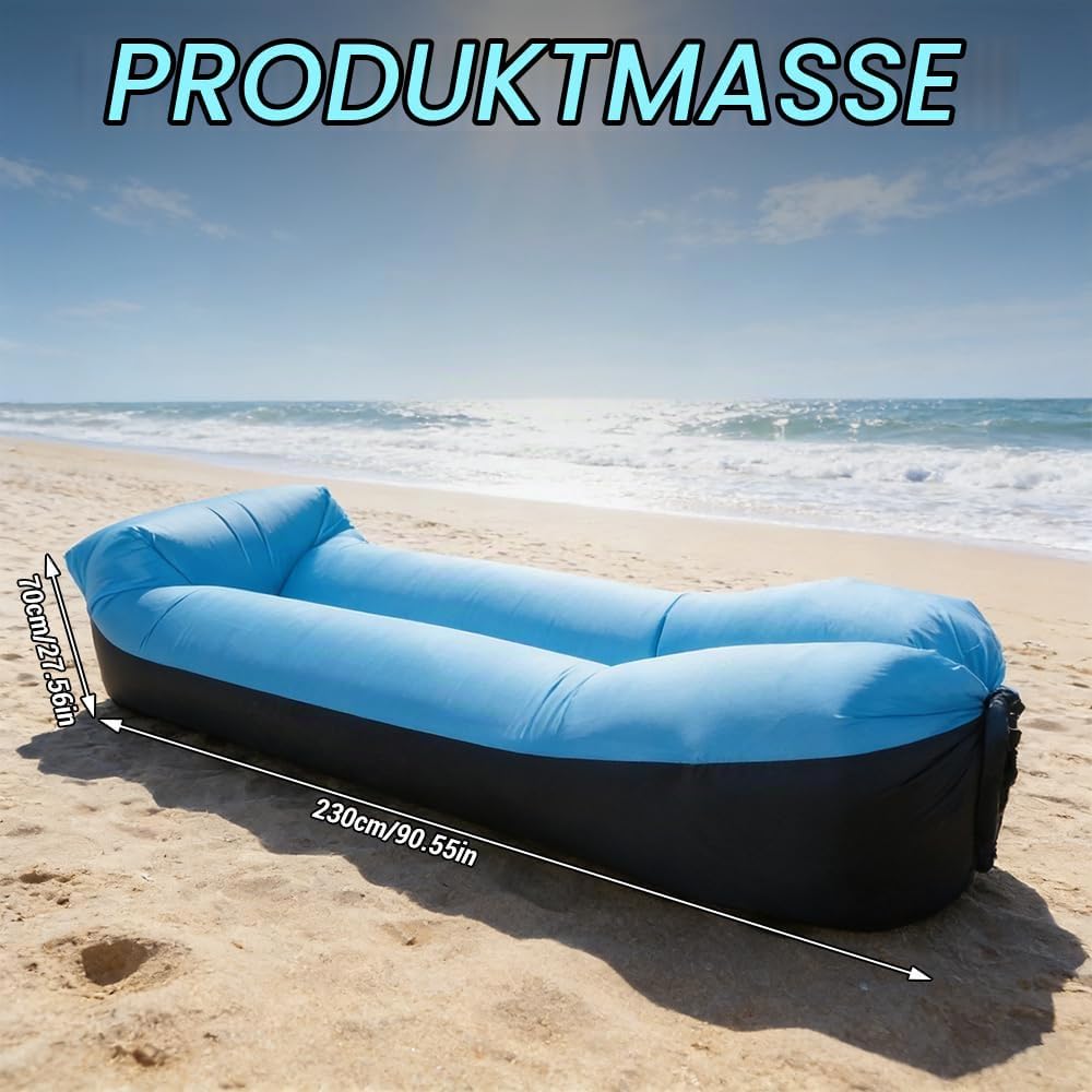 Aufblasbares Sofa 230×70cm, Luftsack mit Portable Paket, Tragbares Aufblasbare Liege, Air Lounger, S