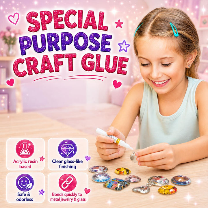 Mädchen Schmuckherstellung Kit. DIY Halskette Anhänger und Armband Bastelset mit Glasperlen &amp; Charms