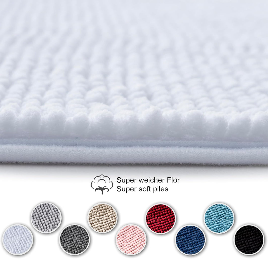 Badematte rutschfest | Als Badteppich Set kombinierbar | Badezimmer-Teppich Bad-Vorleger waschbar au