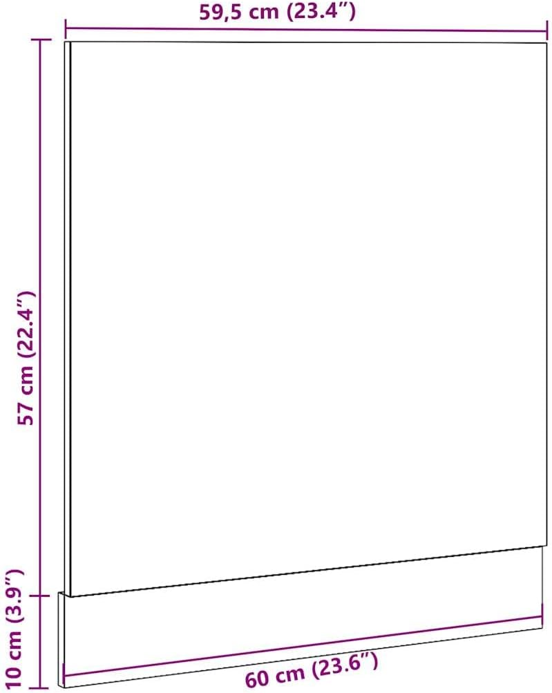 vidaXL Geschirrspülerblende Altholz-Optik 60x1,5x67 cm Holzwerkstoff, Blende, Frontblende, Geschirrs