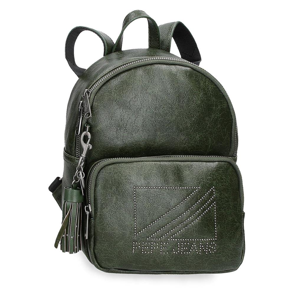Pepe Jeans Donna Lässiger Rucksack Schwarz Tasche Olive, Tasche Olive