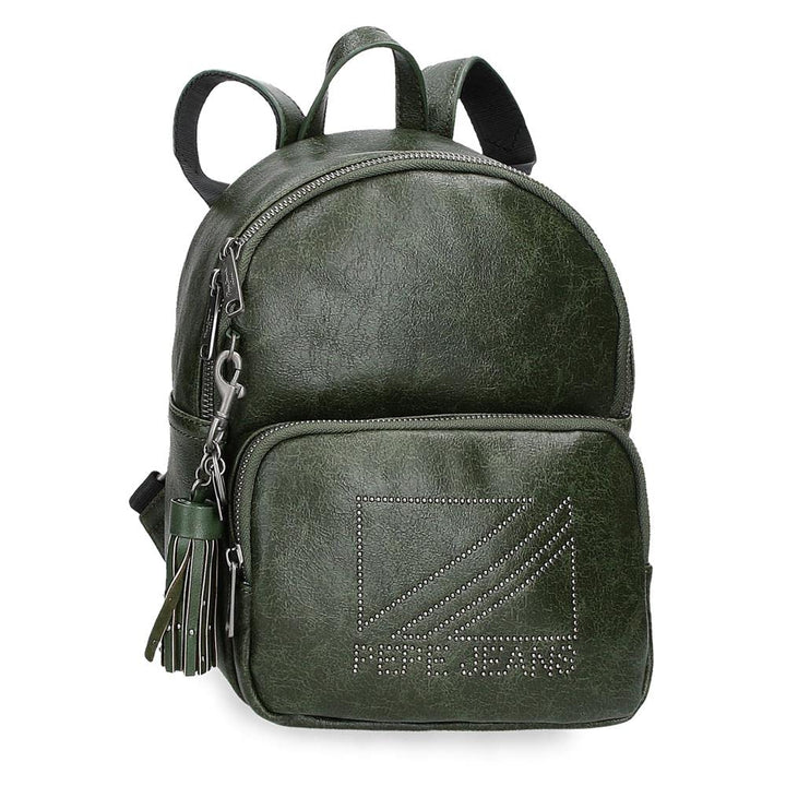 Pepe Jeans Donna Lässiger Rucksack Schwarz Tasche Olive, Tasche Olive