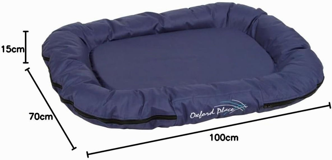 Kerbl Pet Liegekissen Oxford Place blau, 100x70x15 cm L 100 x B 70 x H 15 cm blau, L 100 x B 70 x H