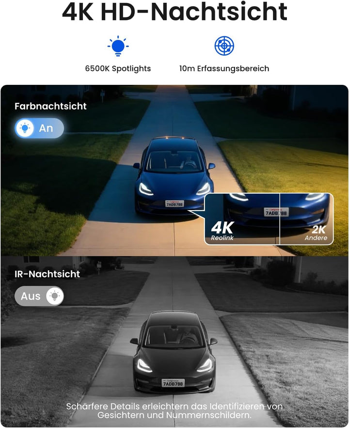 Reolink 4K 3G/4G LTE Überwachungskamera mit SIM Karte, 355°&amp;140° PTZ Solar Kamera Outdoor mit 8MP Fa
