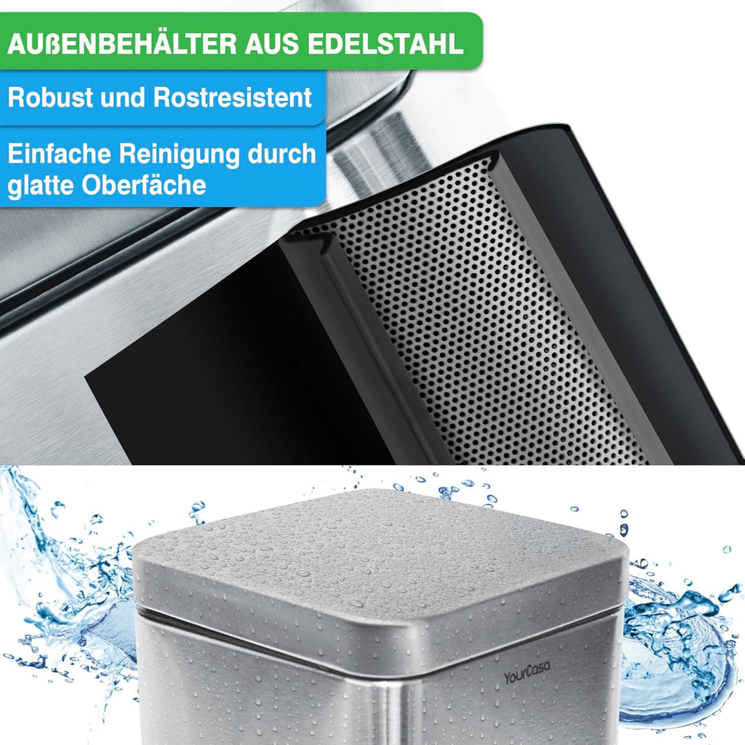 YourCasa® Mülleimer Bad [5L] - Elegantes Design - Badezimmer Mülleimer Klein - Kosmetikeimer - Bad M