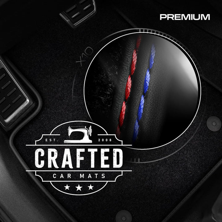MOTOS Premium Velours-Fussmatten passend für Volvo XC90 II ab 2015 - Premium, Matt, Rot-Blau fussmat