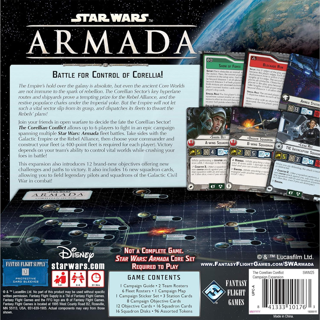 Fantasy Flight Games , Star Wars Armada: Corellian Conflict Campaign Exp, Miniature Game, 2 Players,