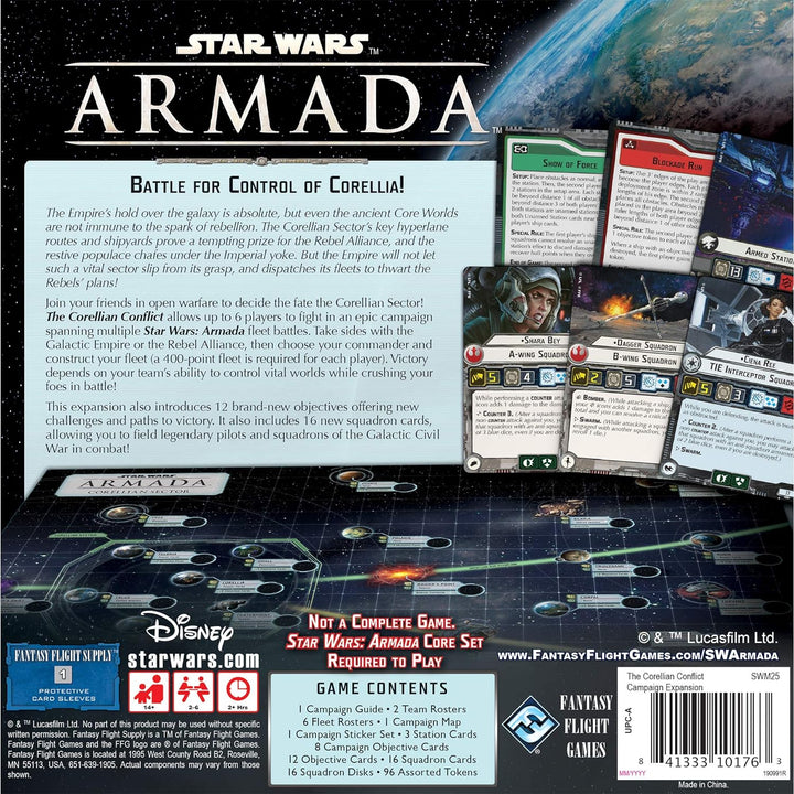 Fantasy Flight Games , Star Wars Armada: Corellian Conflict Campaign Exp, Miniature Game, 2 Players,