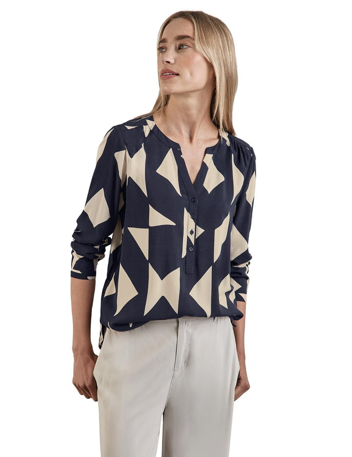Street One Damen Style Bamika Bluse 36 Night Sky Blue, 36 Night Sky Blue