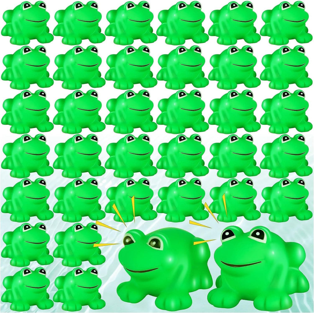 36pcs Rubber Floating Frogs for Kids, Cute Bath Toy Mini Frogs Floating Squeaky Frog for Cake Decora