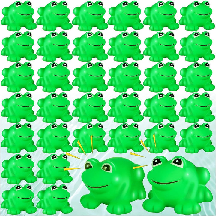 36pcs Rubber Floating Frogs for Kids, Cute Bath Toy Mini Frogs Floating Squeaky Frog for Cake Decora