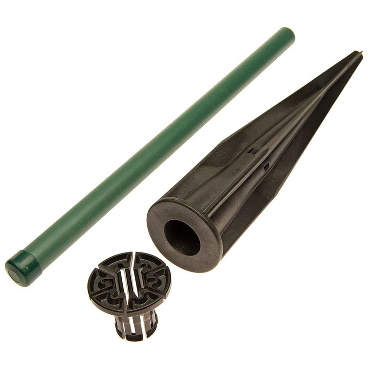 HaGa® Kunststoffpfahl 1 Stück inkl. Bodeneinschlaghülse - Zaunpfahl 3,8cm Stärke x 175cm Höhe - Pfah