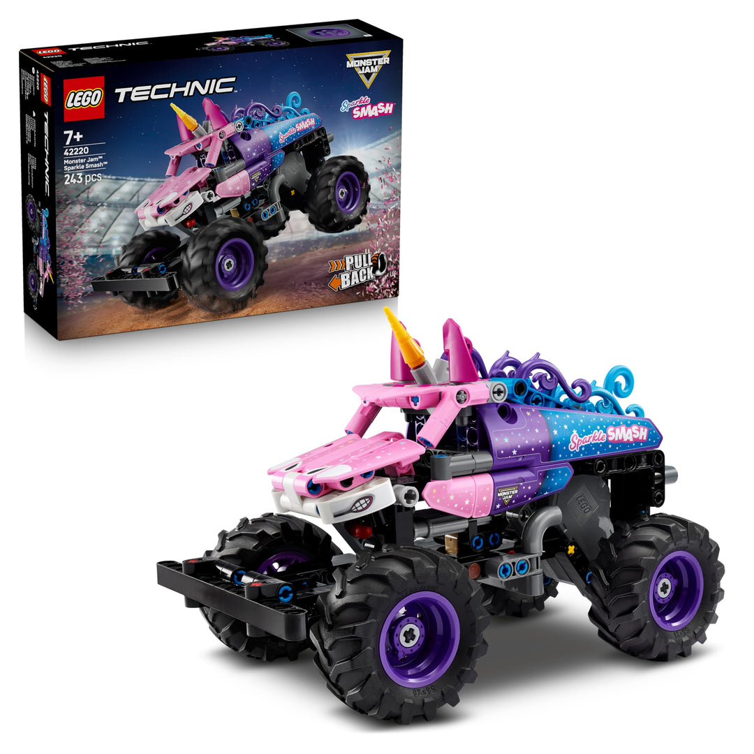 LEGO Technic Monster Jam Sparkle Smash mit Rückziehmotor - Technic Monstertruck & Einhorn Monster Tr