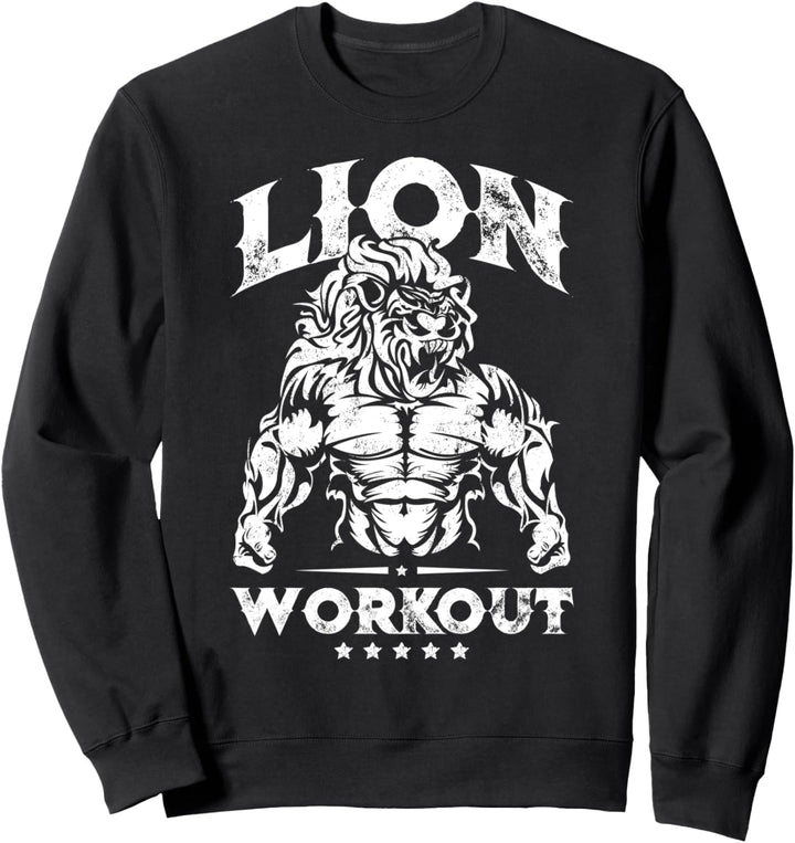 Löwe Workout Beast Gym Fitness Motivation Power Muskeln Sweatshirt