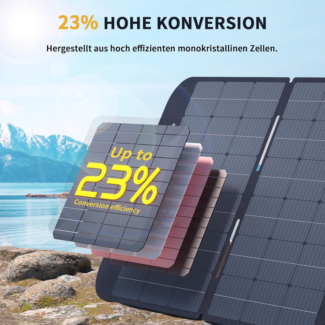 VTOMAN VS400 tragbares Solarpanel 400W, 40V, 23% Effizienz, faltbares Solarpanel mit IP67 wasserdich