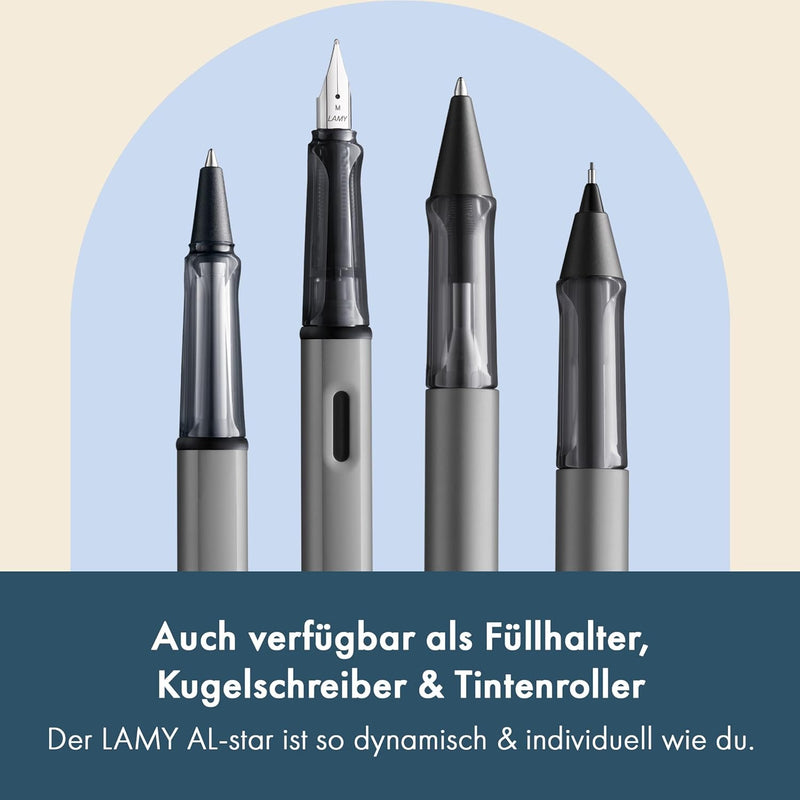 LAMY AL-star leichter Druckbleistift 126 aus Aluminium in graphite mit transparentem Griffstück und