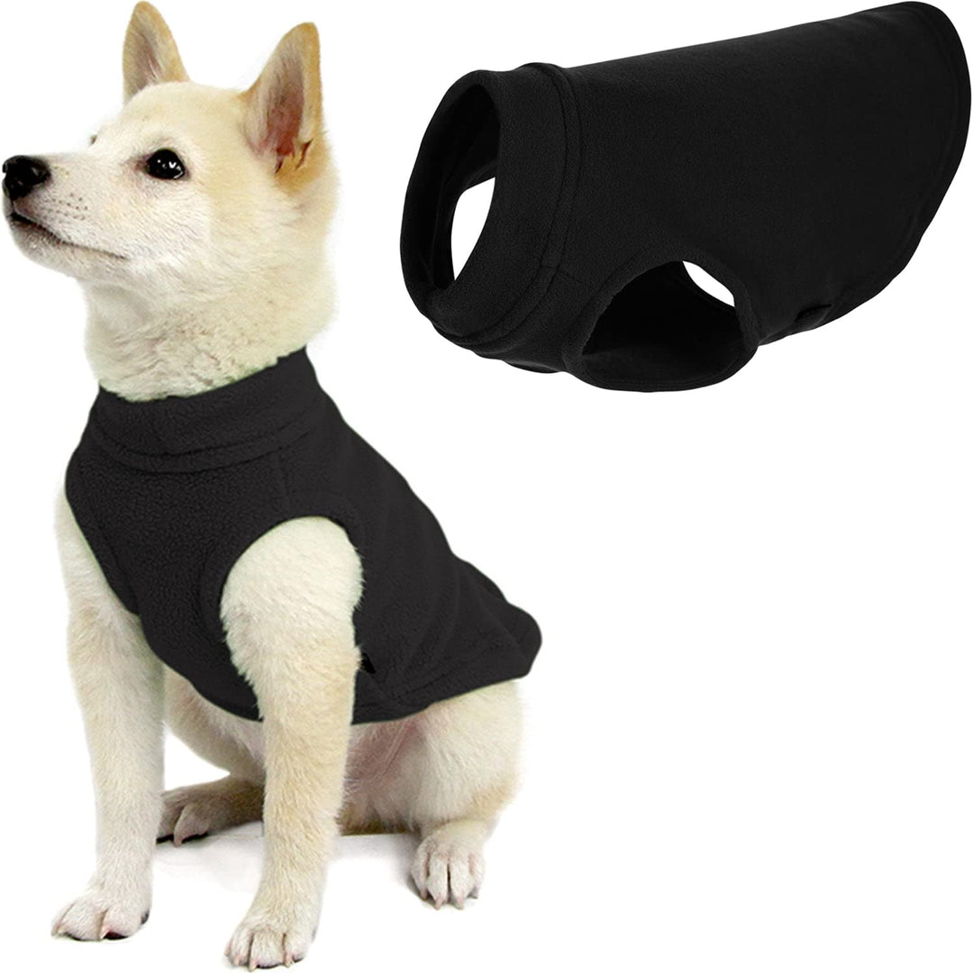 Gooby - Stretch Fleece Weste Pullover Fleece Weste Jacke Pullover für Hunde Schwarz Grösse S schwarz