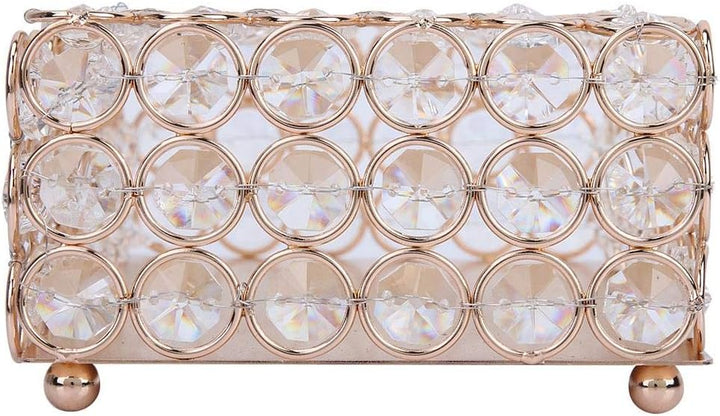 Rechteckigen Kristall Tissue Box Cover Edelstahl Serviettenkoffer für Lagerung und Wohnkultur(Gold),