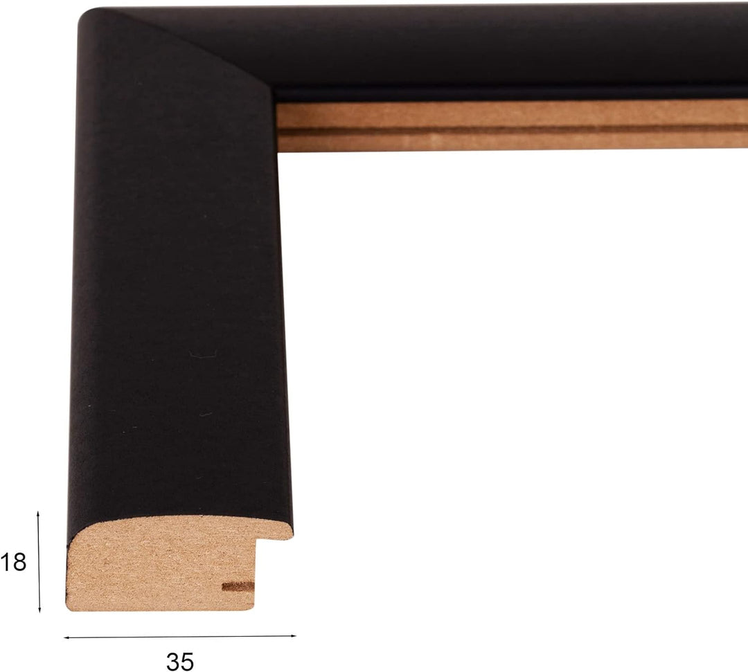 Rahmendesign24 Bilderrahmen Fiona 50x100 Schwarz (matt) Fotorahmen, Wechselrahmen, Posterrahmen, Puz