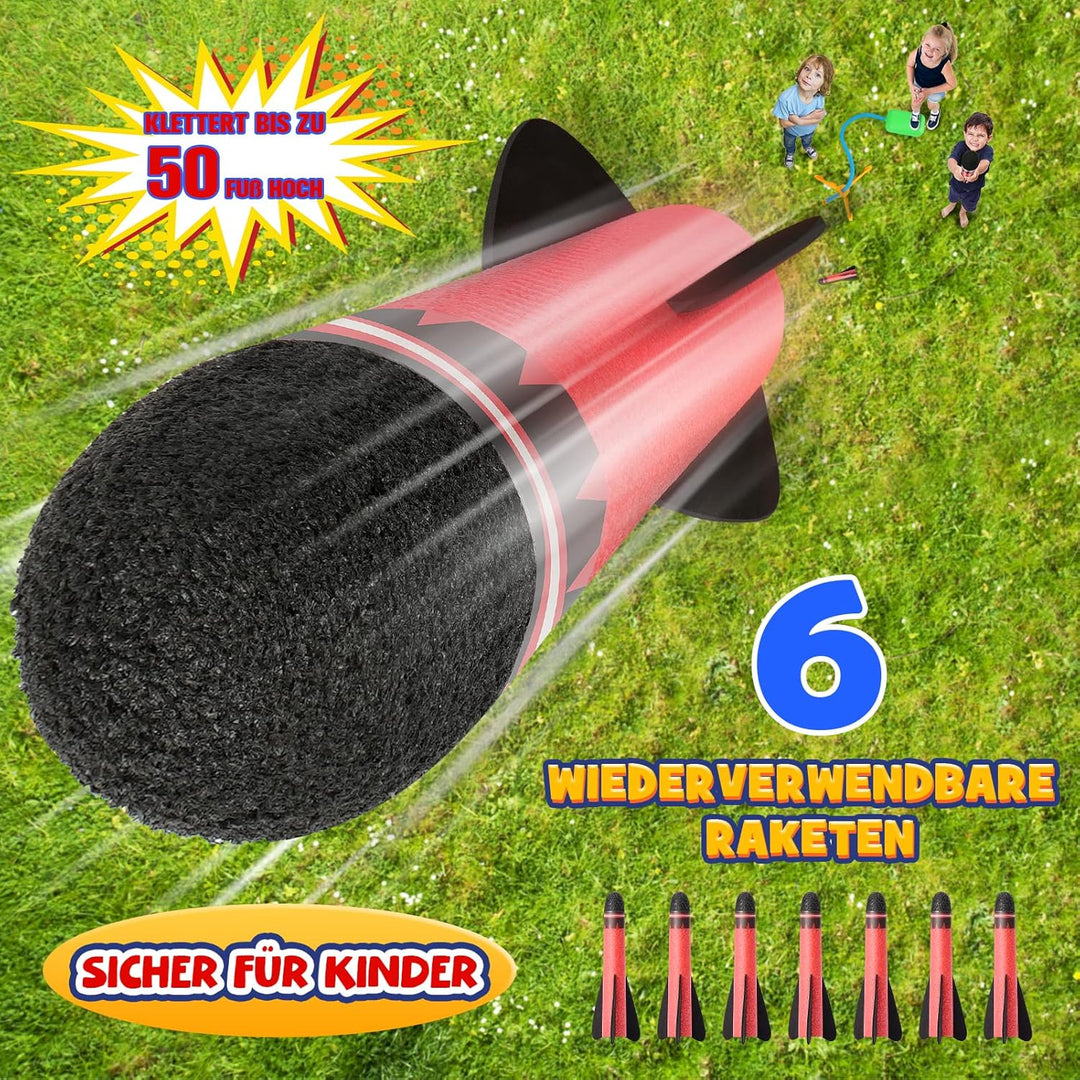 Rakete Luftdruck, Outdoor Spielzeug für Kinder - Geschenke für Jungen Mädchen Einzeln 6pcs, Einzeln