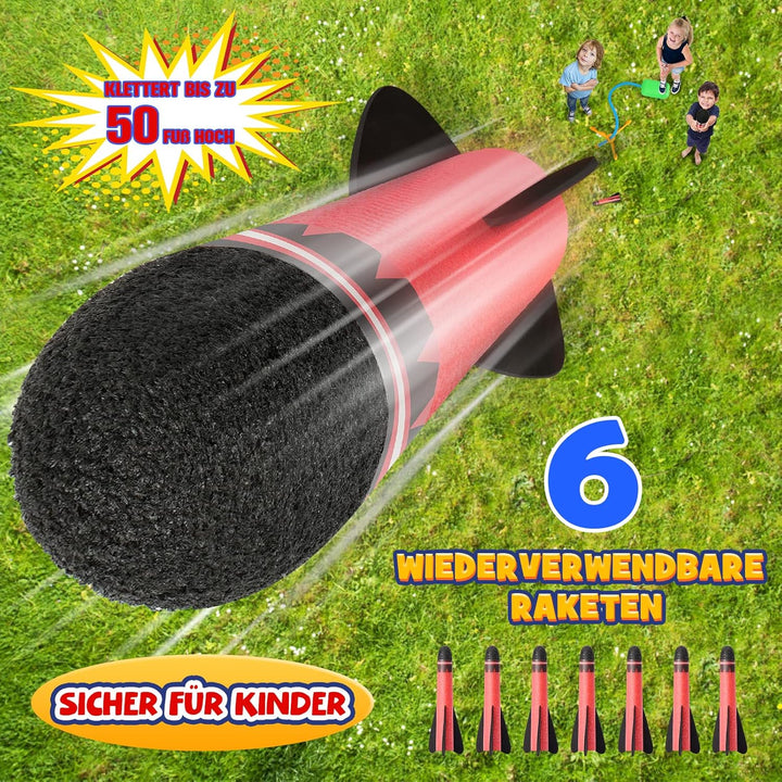Rakete Luftdruck, Outdoor Spielzeug für Kinder - Geschenke für Jungen Mädchen Einzeln 6pcs, Einzeln