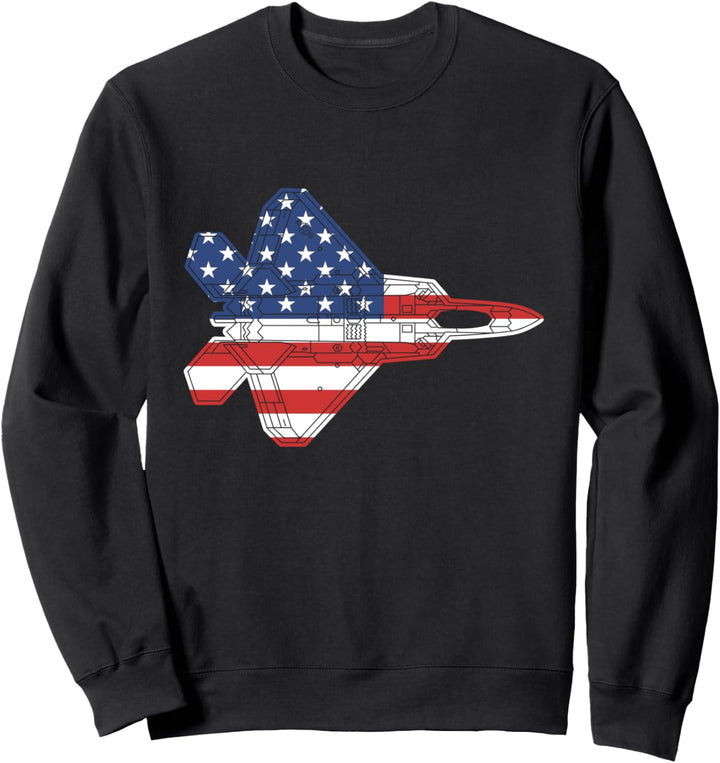 F-22 Raptor Fighter Jet Flugzeug Amerikanische Flagge F22 Sweatshirt