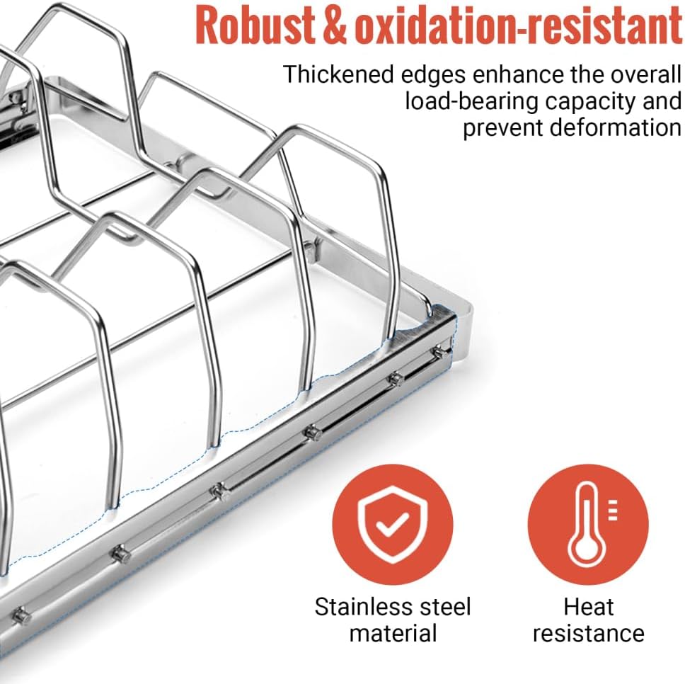 DONGKER Rippchenhalter Edelstahl, 1 Stuck Faltbarer Spareribshalter, Antihaft Spareribs Halter Grill