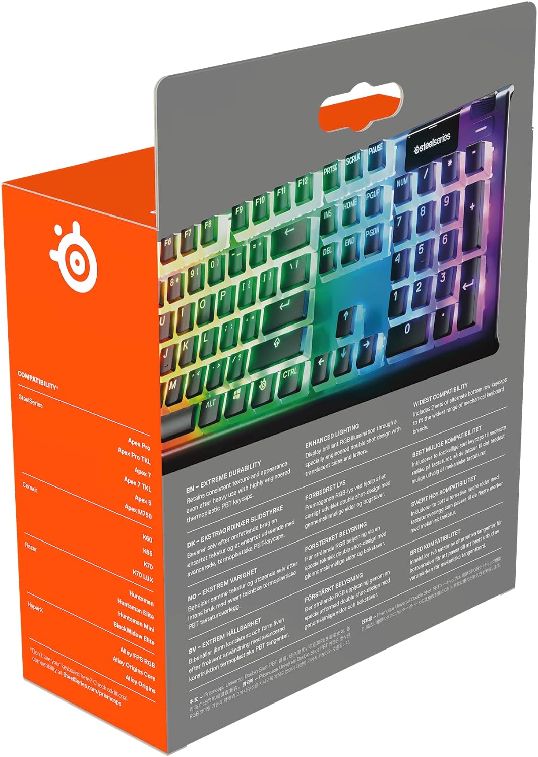 SteelSeries PrismCaps – Double-Shot-Tastenset mit „Pudding“-Optik – Kompatibilität mit allen gängige