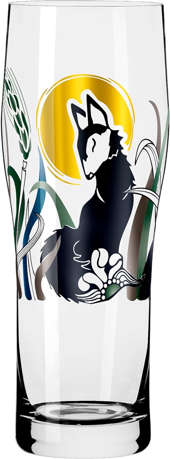 RITZENHOFF 3781001 Trinkglas universal 600 ml – Serie Brauchzeit Nr. 1 – 2 Stk. mit abgestimmtem Mot