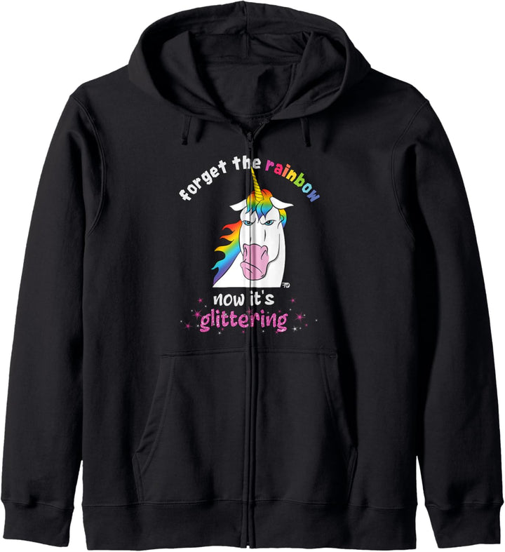 Now it´s glittering, lustiges grimmiges Einhorn Kapuzenjacke