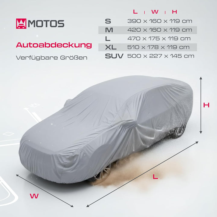 MOTOS Auto Abdeckplane Grösse SUV – 500 x 227 x 145 cm, Autogarage Abdeckung, Ganzjähriger Hagelschu