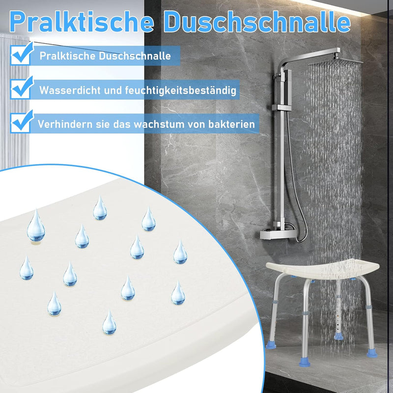 Joparri Duschhocker Duschstuhl für Senioren, Anti-Rutsch Badhocker Höhenverstellbar 35-55cm, Alumini