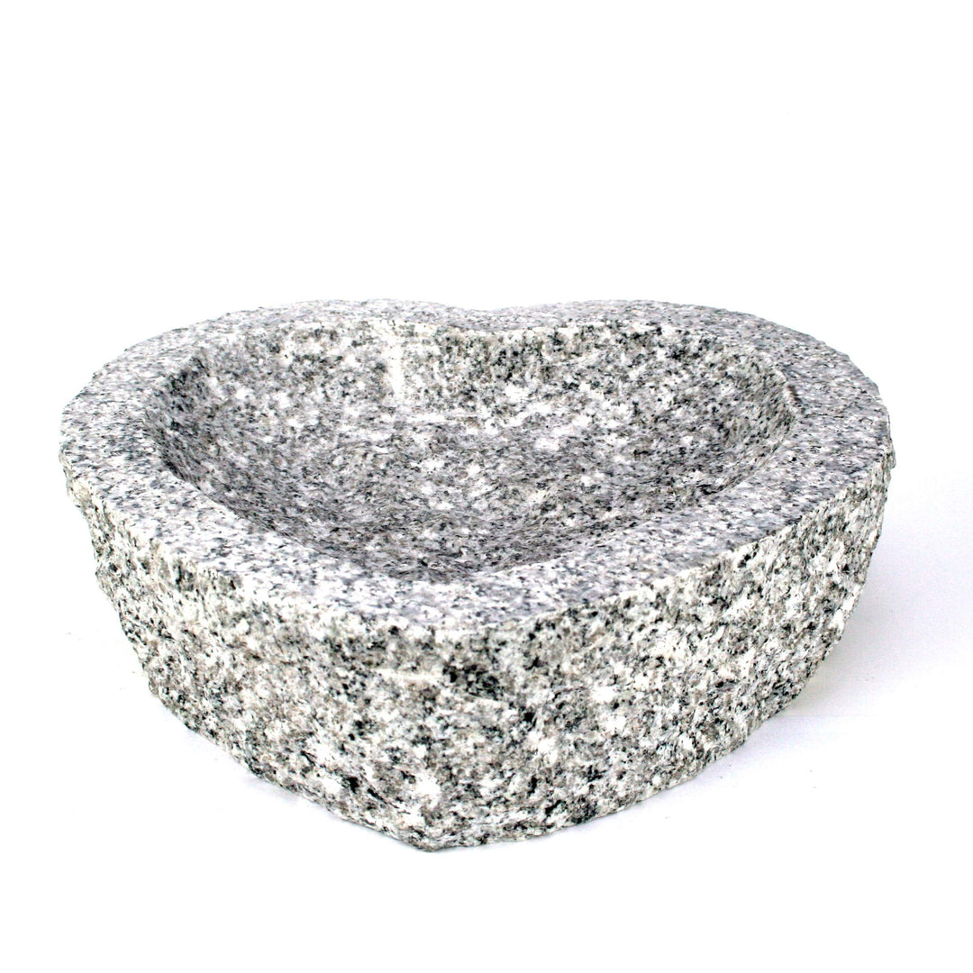 Vogelbad aus Granit B-Ware Herzform