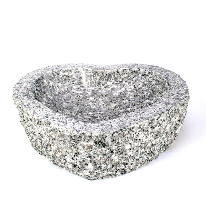 Vogelbad aus Granit B-Ware Herzform