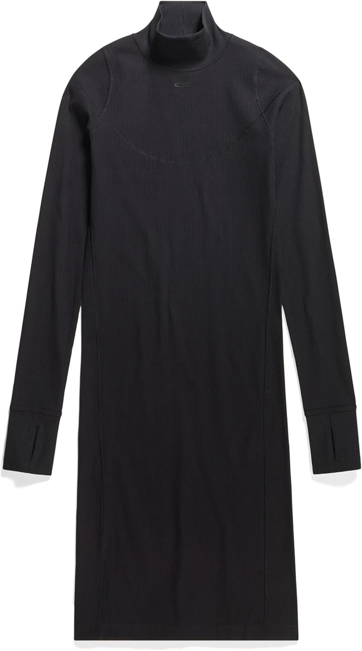 G-STAR RAW Damen Slim Rib Mock Ls Wmn Dresses S Schwarz (Dk Black D23500-d493-6484), S Schwarz (Dk B