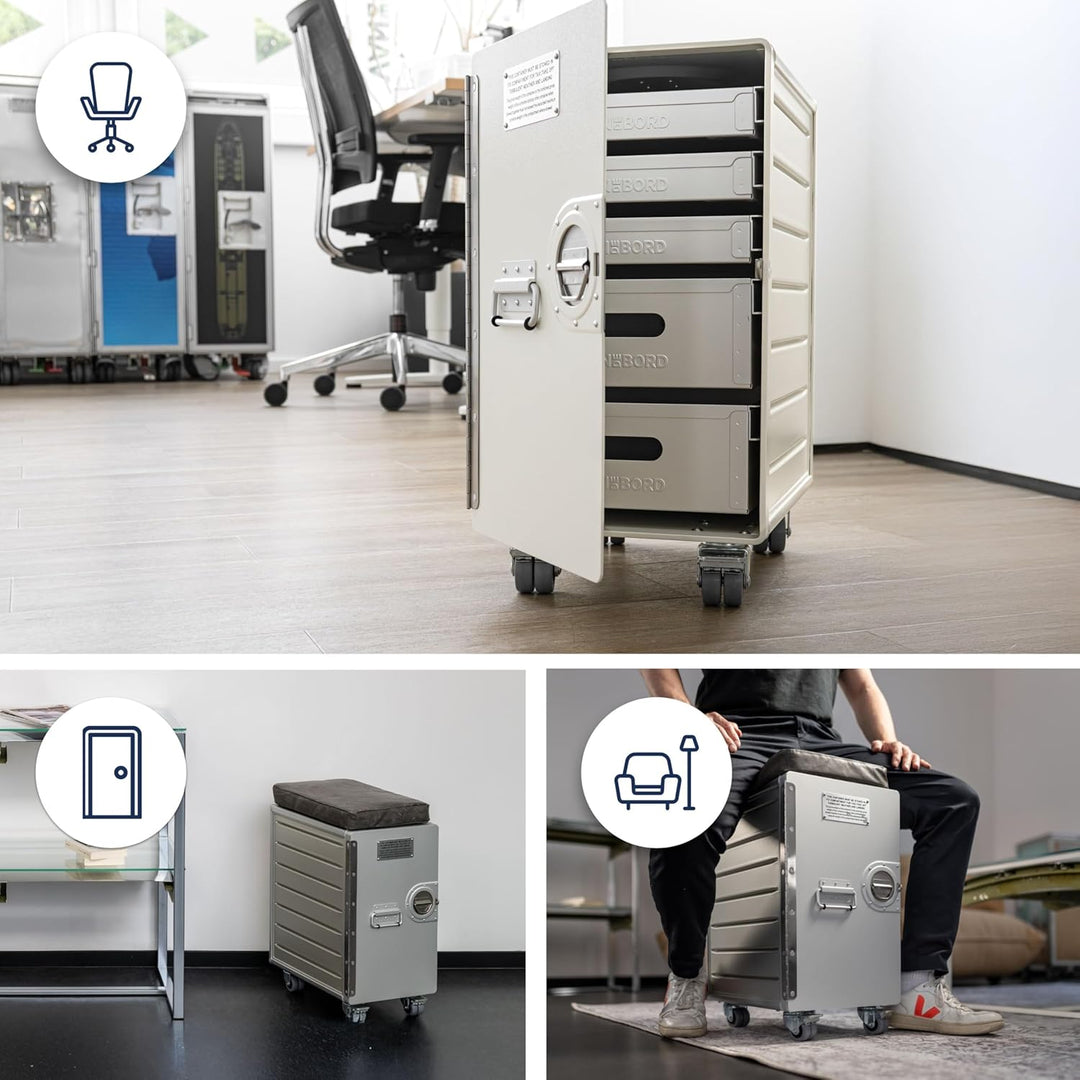Hocker Schubladenschrank, Rollcontainer, Metallschrank, Büroschrank, Industrial Möbel, Aktenschrank