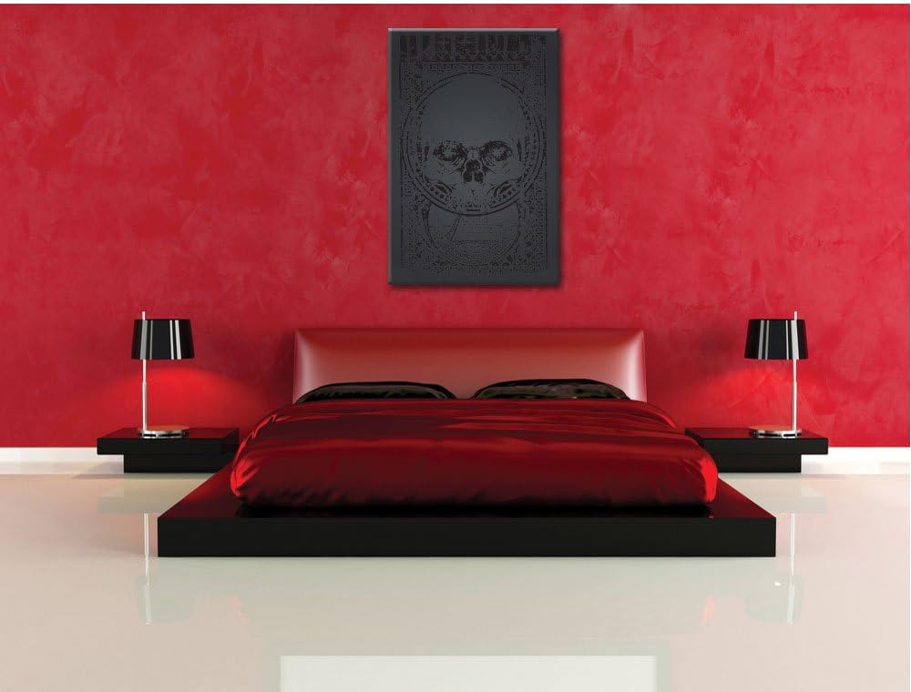 Pixxprint Illuminati Black Bild auf Leinwand, XXL riesige Bilder fertig gerahmt mit Keilrahmen, Kuns