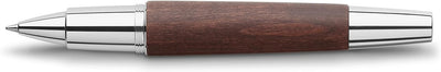 Faber-Castell 148215 - Tintenroller e-motion Holz/Chrom, Metallspitze 0,7 mm, inklusive Geschenkverp