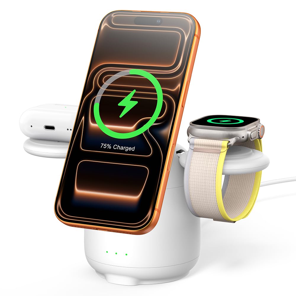 Induktive Ladestation für iPhone, Magnetisch Kabelloses Ladegerät für iPhone 17e/Air/17 Pro/17 Pro M
