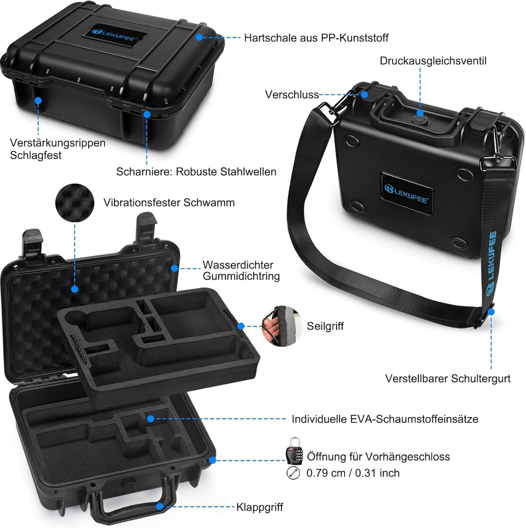 LEKUFEE Tragbare wasserdichte Tragetasche für Gopro Hero 12/11/10/9/8/GoProMedia Mod/GoPro Volta/Cre