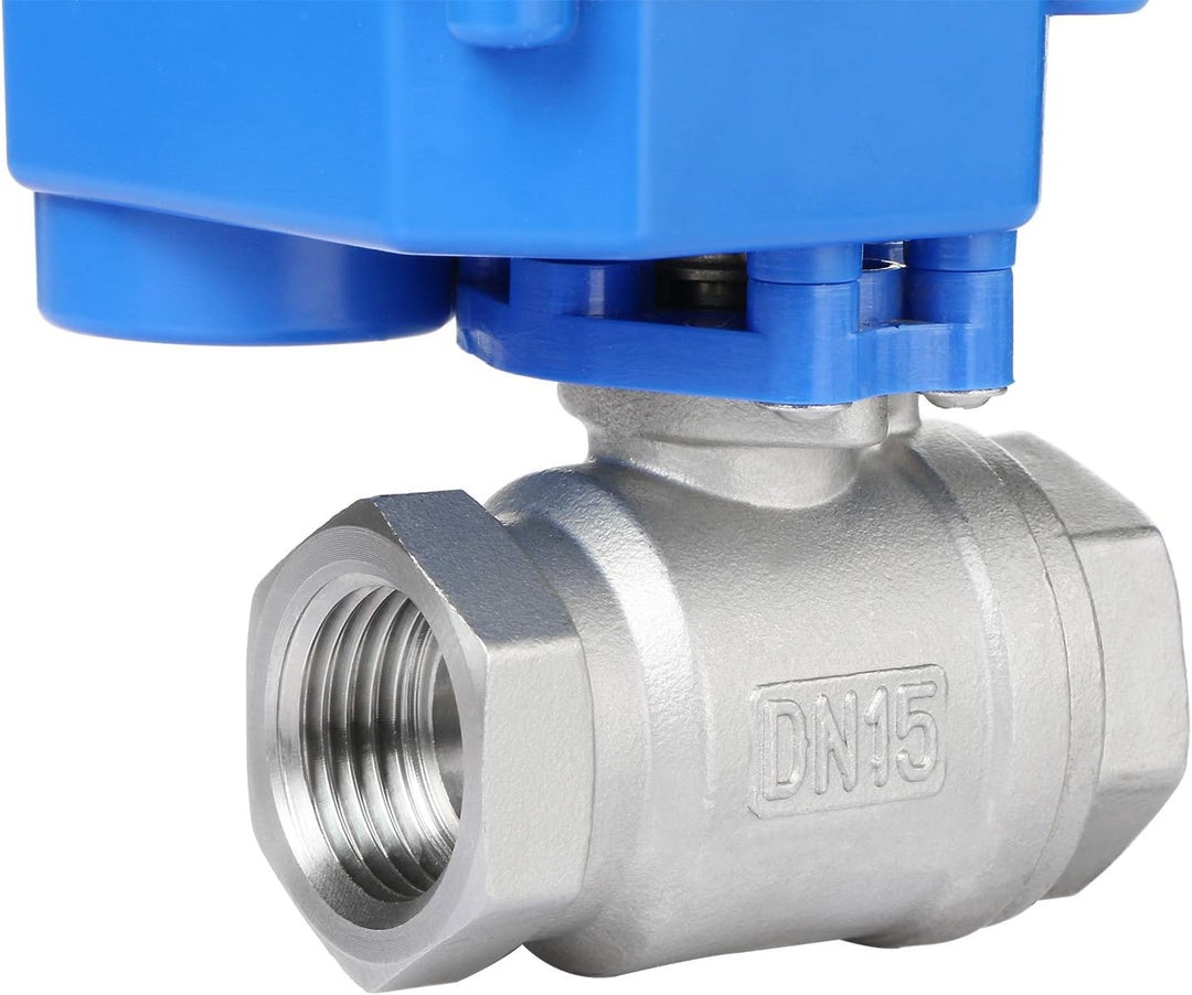 U.S. Solid 1/2" Motorkugelhahn Edelstahl Elektrische Zonenventil DN15, 9-24V AC/DC, 3 Drähte Edelsta